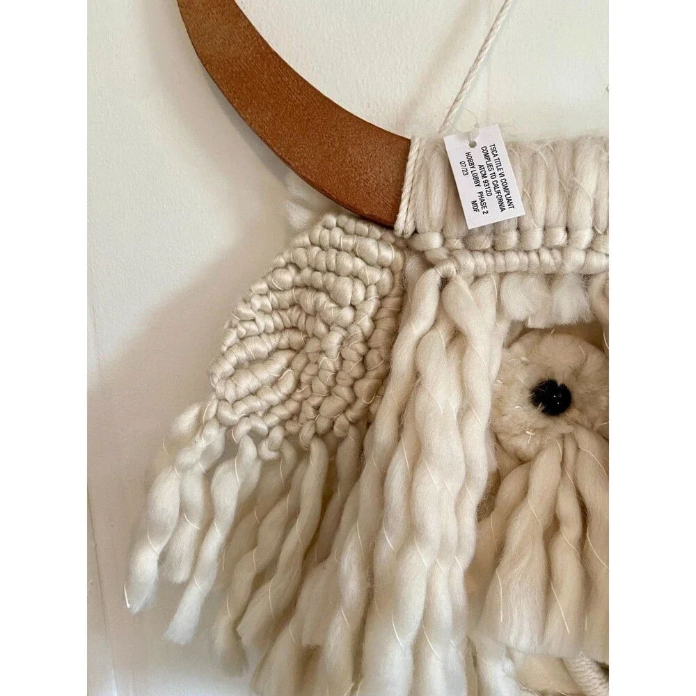 Macrame Highland Cow Wall Hanging Boho Farmhouse Decor Yarn Bull Head 20